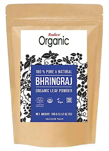 Radico | 100% Organic Bhringraj Powder | Haarpflege Packung | Revitalisierend und Nährend | Ayurvedische Haar Pflege | Stärkt die Haarstruktur | Vegan | 2 x 100 g