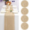 Teruntrue 4er-Pack Käsetuch-Tischläufer, Beige Tischläufer, halbdurchsichtige Gaze-Tischdecke, 13 Fuß, rustikale Dekorationen für Küche, Hochzeit, Urlaub, Partyzubehör (Beige, 400 cm)