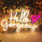 Hello Gorgeous Neon Signs for Wall Decor, Hello Gorgeous Neon Light Sign with Dimmable Switch –Led Neon Sign for Girls Bedroom, Makeup Room Decor (warm white) (5V, 16.5*11)