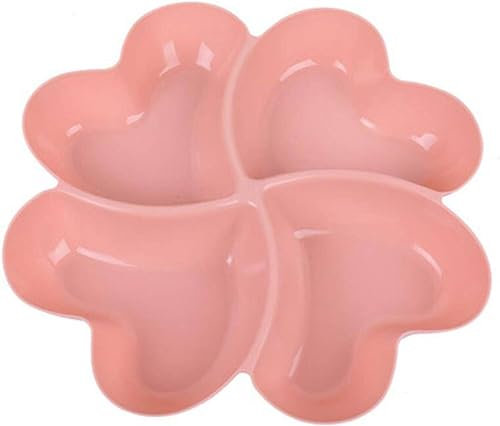 Vassoio da portata in plastica a 4 scomparti per antipasti, rosa