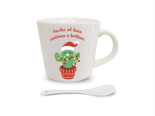Selezione Cartoleria Dal 1956 TAZZINA DEL CAFFE CON CUCCHIAINO DI NATALE Figure Assortite