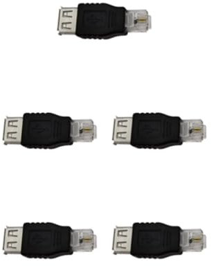 WUUISDNX 5 Satz von Benutzerfreundliche RJ11 zu USB Anschlüsse für einfache Einrichtung und Verwendung. Sicherheitsmerkmale: ABS USB 2.0 USB Buchse zu RJ11 Materialien, 5Satz