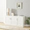 [en.casa] Schuhschrank Løten Schuhregal Flurschrank mit 3 Türen und 6 Ablagen Sideboard 125 x 36 x 62 cm bis zu 12 Paar Schuhablage Schuhaufbewahrung Weiß