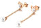 Ohrstecker Damen Edelstahl, Edelstahl Schmetterling Ohrstecker mit Kette Perlenanhänger für Frauen Roségold