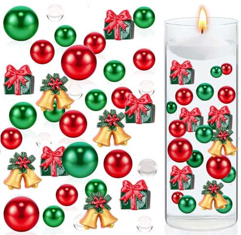 Viilich Weihnachts Vasenfüller,Schwebende Weihnachtsvasenfüller,DIY Schwebende Kerzen Weihnachtsschmuck,Schwebende Kerzen,für Make-Up-Pinselhalter,Hochzeit,Partydekor(Geschenktütenglocke)