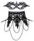 JewelryWe 2 PCS Maske Choker Halskette Set Schwarz Sexy Venezianische Spitze Augenmaske Gothic Halsband Kragen Kette Damen Maskerade Kostüm für Halloween Karneval Party Cosplay
