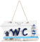 DECHOUS Panneau De Toilettes En Bois Plaque Wc En Bois Deco Wc Mural Enseigne Porte Objet Marine Plaque Décorative Porte Deco Murale Pour Panneau Bambou Statue Bord De Mer Plage