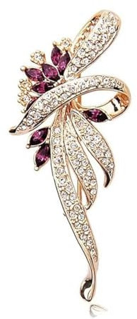 CCAIPU Broche, Broche en strass pour femmes, papillon, broche de ballerine, broche de fleurs de mode pour femmes (Fleur-Rose)