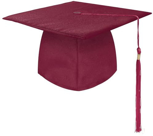 KEELYY Bachelor Hut Doktorhut Graduation Cap Verstellbar Abschluss Hut Absolventenhut für Abschlussfeiern vom Studium, Universität, Hochschule, Abitur - MAROON
