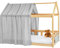 Lovely Hippo Hausbett Himmel - 100% Baumwolle - Betthimmel Hausbett aus Musselin - Bett Vorhang Kinderbett - Himmelbett Vorhänge 90x200cm (Grau Tasche, 120 x 370 cm (1er Set))
