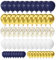 70 Stück Luftballons Blau Gold Navy Weiß, Metallic Latex Ballons Dunkelblau Golden Konfetti für Geburtstag Hochzeit Babyparty Girlande Deko