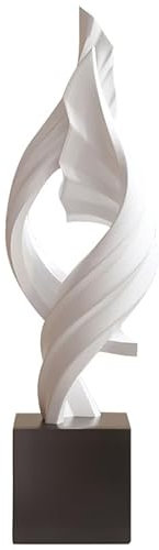 XYQXYQ Moderne abstrakte Band-Skulptur, elegante Harzkunst, Heimdekoration, Statue, verwendet für Zuhause und Büro, Tafelaufsatz, Dekoration, 32,3 cm hoch (weiß)