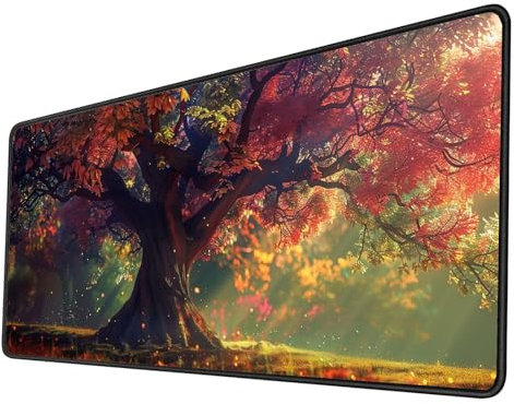 Gaming Tapis de Souris XXL 1200x400x3mm Tapis Souris Arbre Tapis de Souris Gaming Accessoire avec Base en Caoutchouc Antidérapant Surface, Imperméable Grand Tapis Bureau, Decoration Chambre Home