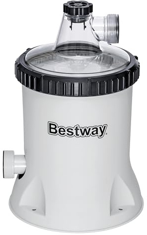 Bestway Polysphere Filterpumpe, 5.678 l/h, 110 W, 220-240 V, für Poolgrößen 1.100-31.700 Liter, 240 g Polysphere Filterbälle, Schläuche, Ø 38-mm-Anschlüsse, Personenschutzschalter, GS DEKRA