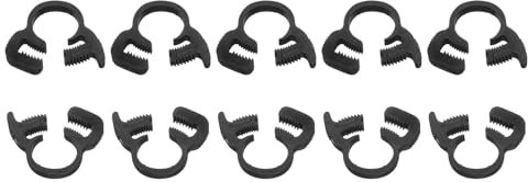 sourcing map 20 Pcs Adjustable Double Snap Grip Hose Clamps Plastic 8.1-8.6 Mm/0.32-0.34 Inches Inner Dia Adjustable Several Ratcheting Tubing Clamp for Home, Black