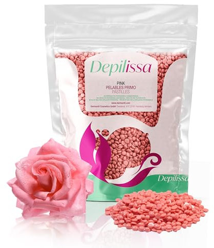 Depilissa Rose Heißwachs Wachsperlen – Effektive Haarentfernung für alle Hauttypen – Waxing für Gesicht, Bikini, Brazilian, Beine, Arme – Sanfte Enthaarung – Hergestellt in Italien (400 Gramm, Pink)