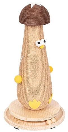 Arbre à chat en forme de champignon - Arbre à chat mignon pour chatons - Arbre à chat en sisal avec balle interactive - Arbre à chat en forme de champignon - Grand arbre à chat en Pil