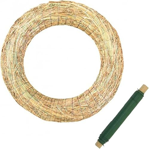 10 Strohkränze 40/6 Rohling für kreative Adventsgestaltung + 10x Wickeldraht – Perfekt für Ihre DIY-Projekte!