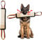 ASOCEA Dog Tug Toy,Dog Bite Jute Pillow Pull Toy Tough Squeaky Dog Toys with 2 Handles Interactive Toys for Medium to Large Dogs Ideal for Tug of War Training Lasting Training