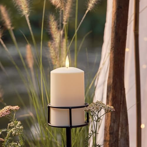 Lights4fun 100cm Metall Stab für LED Kerzen Outdoor Verstellbar Kerzenhalter Außen Garten Deko Balkon Wegbeleuchtung Halter für Kerzen Aussen