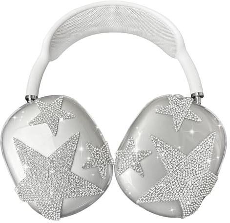SCJLSDA Schutzhülle für AirPods Max, glitzernde Strasssteine, Sterne, transparent, funkelnd, weiche Hülle für Damen, Schutzhülle für Airpod Max Ohrenschutz, niedlich
