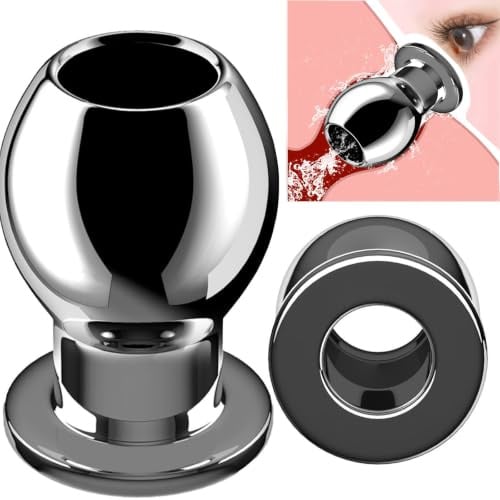 Metall Hohl Analplug, Anal Spekulum Analspielzeuge Analdehner Sexspielzeug für Paare Extrem, Anus Expander Vagina Expansion Hohlstecker Butt Plug Einlauf Anal Tunnel Plug für Paare Frauen Manner