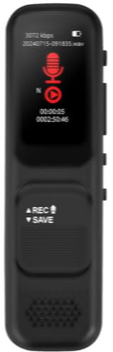 64GB Magnetic Voice Recorder with Playback for Lectures - USB Rechargeable Dictaphone Upgraded Small Tape Recorder Device