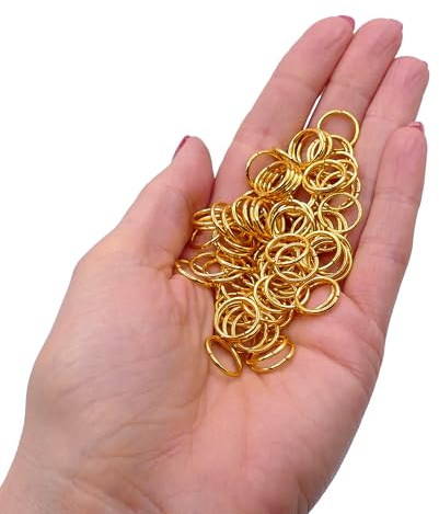 Biegeringe Gold 12mm - 200 Stück Offene Ringe - Jump Rings für Schmuckherstellung - Verbindungsringe zum Basteln von Ketten, Anhängern & Armbändern - Spaltringe & Kettenringe