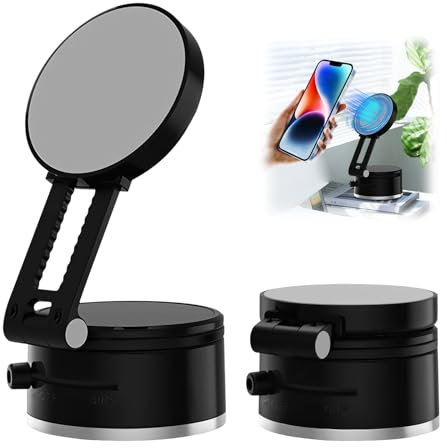 Cxqbsmy Magnetische Vakuum Saugnapf-Handyhalterung Drehbarer, Einziehbarer Auto universal Handyhalter, Tragbarer Handy Stander, für iPhone und Smartphones Office Desk Gadgets Saugnapf Magnet