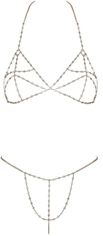 Cottelli Accessoires Damen Chain Bikini Set Gold Einheitsgröße