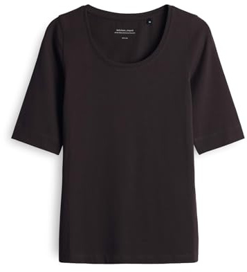 OPUS Damen Kurzarmshirt | Slim Shirt aus Jersey Midnight Brown, 42