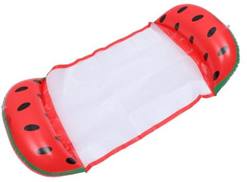 LOPUNER 1 Stück Aufblasbare PVC Wasserliege mit Rückenlehne Lustiger Schwimmreifen für Pool Strand und Urlaub Leichte Wasserhängematte im Fröhlichen Fruchtdesign Wassermelone