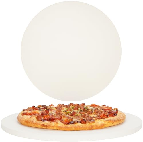 Permade Runder Pizzastein für Grill und Backofen - 40,6 cm großer Backstein, robuster Cordierit-Pizzastein für Brot, Kekse, hitzebeständiger Grillstein für die Herstellung von knuspriger Krusten-Pizza