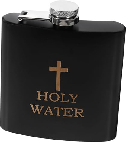 TOYANDONA Edelstahl Kreuz Holy Water Flasche Tragbarer Flachmann Auslaufsicher Für Wein Spirituosen Wasser Outdoor Baptismus Geschenk Zufällige Farbe