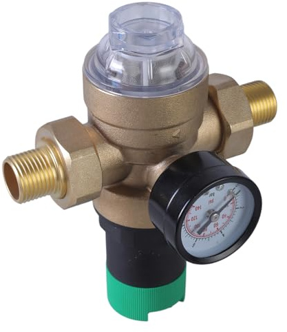 Druckminderer DN15/DN20 Messing Reduzierventile mit Manometer und Maschen Filter zur Regulierung von Wasser für Trinkwasser
