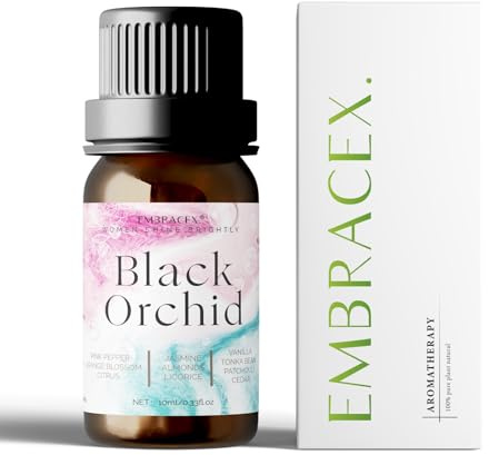 Embracex 10 ml Lebkuchenmann-Duft ätherisches Öl für Weihnachtsparfüm, Kerze, Dekoration, Geschenke und Auto-Lufterfrischer (Schwarze Orchidee)