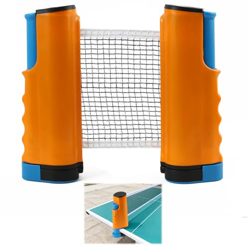 FunWorth Retractable Table Tennis Net with Adjustable Clamps – Fits Any Table up to 5cm Thick | Portable Ping Pong Net for Indoor, Outdoor, Kitchen, Office & Party Games