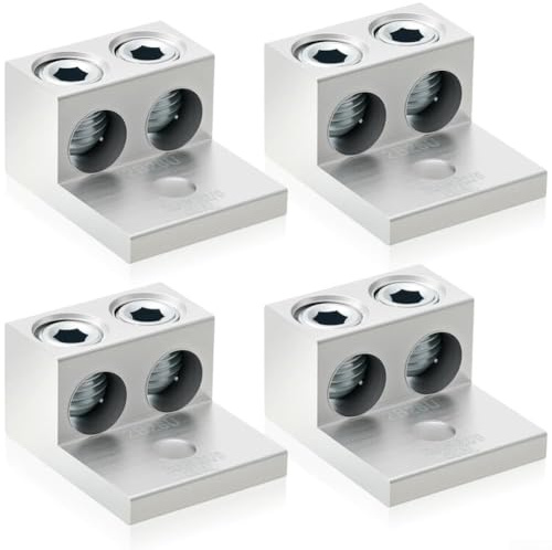 2b25u Erdungsösen aus Aluminiumlegierung, Doppelloch-Erdungsösen für zuverlässige elektrische Verbindungen in verschiedenen elektrischen Projekten, 4 Stück