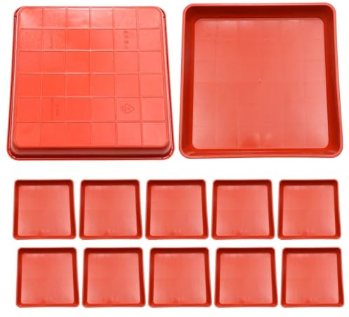 GATHINESS Platillos para Macetas Cuadrados 15 Piezas PP Rojo | Bandejas de Goteo para Interior y Exterior, Acabado Fino, Evitan Derrames y Ayudan a Mantener Limpia la Zona