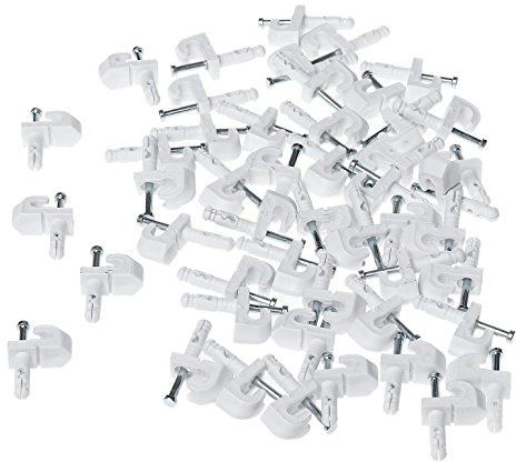 ClosetMaid 1770 Back Wall Clips for Drywall, 48 Pack, 48-Pack, White
