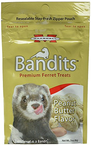 Marshall Bandits Premium Ferret Treats – Peanut Butter Flavor – 3 oz – Soft, Chewy Snacks for Training, Bonding & Daily Treating