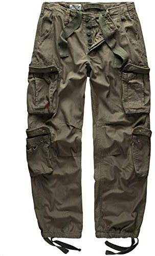 Surplus Cargo Trousers Mens Airborne Vintage, Olive, S