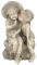 Design Toscano Bambini che si scambiano un bacio Bambino e Bambina Statuetta decorativa da esterni, poliresina, pietra antica, 35,5 cm