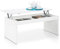 Table Basse Levante, Modèle Zenit, Table De Salle À Manger, Finition Blanc Brillant, Dimensions : 102 cm (Largeur) x 43/54 cm (Hauteur) x 50 cm (Profondeur)