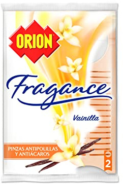 Orion Fragance - Pinzas Ambientadoras Antipolillas para Armarios, Aroma Vainilla - 2 pinzas