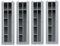 Lüllmann 4X Spind komplett montiert grau 180x50x50cm (HxBxT) Spint Set Stahl Spindschrank Garderobenschrank Universalspind 2 türig 510700