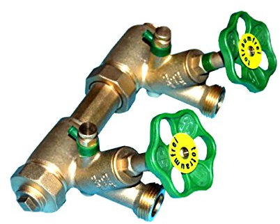 Schlösser Kompakt Verteiler DN25-2 Abgänge DN20-Wasserverteiler inkl. 2 x Rohrschelle und 2 Stockschraube