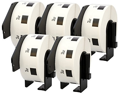 5 Rollen DK11218 DK-11218 24mm x 24mm Runde-Etiketten kompatibel für P-Touch QL-500 QL-550 QL-570 QL-700 QL-800 QL-810W QL-820NWB QL-1050 QL-1060N QL-1100 QL-1110NWB (1000 Etiketten pro Rolle)