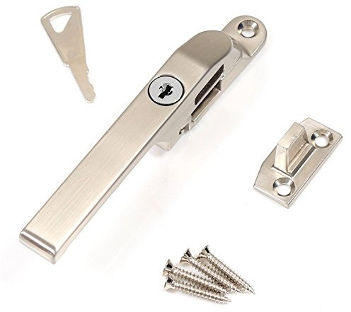 2 chiusure di bloccaggio da 125 mm, per finestre in cromo satinato, apertura sinistra/destra.