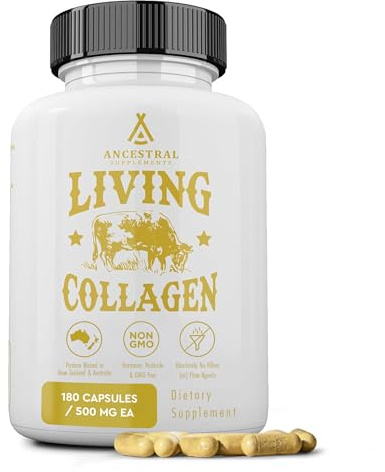 Ancestral Supplements Grass Fed Beef Living Collagen Capsules, 180 Ct